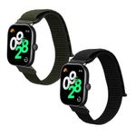Laptop, Telefoane si Tablete - Wearables si gadgeturi - Wearables - Accesorii wearables - Set 2 Curele Kwmobile pentru Xiaomi Redmi Watch 4 / Band 8 Pro, Negru/Verde inchis, Nylon, KWM000025BE002C - Infinity.ro