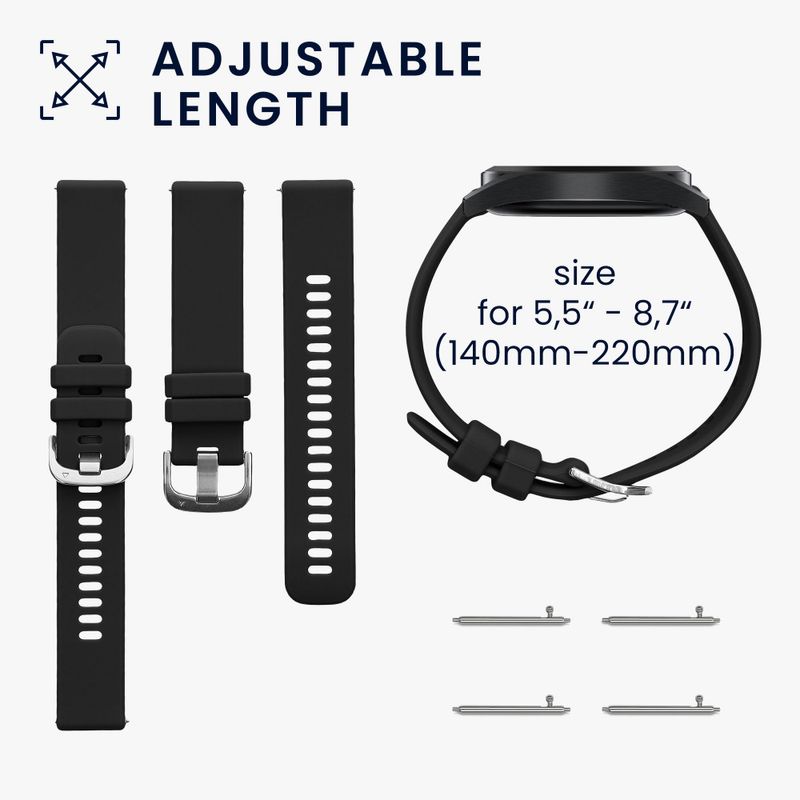 Laptop, Telefoane si Tablete - Wearables si gadgeturi - Wearables - Accesorii wearables - Set 2 Curele Kwmobile pentru Garmin vivoactive 5/Active 5, Negru/Albastru inchis, Silicon, KWM0000254E001C - Infinity.ro
