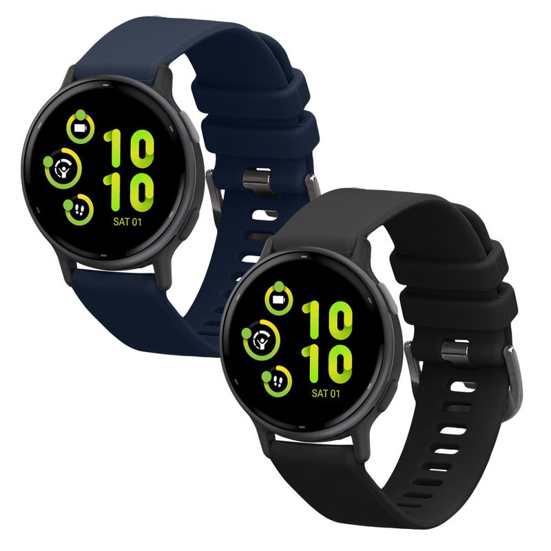 Laptop, Telefoane si Tablete - Wearables si gadgeturi - Wearables - Accesorii wearables - Set 2 Curele Kwmobile pentru Garmin vivoactive 5/Active 5, Negru/Albastru inchis, Silicon, KWM0000254E001C - Infinity.ro