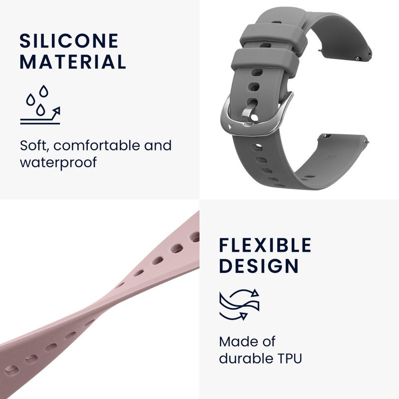 Laptop, Telefoane si Tablete - Wearables si gadgeturi - Wearables - Accesorii wearables - Set 2 Curele Kwmobile pentru Huawei Watch GT 4 (41mm), Gri/Roz, Silicon, KWM0000254B002C - Infinity.ro