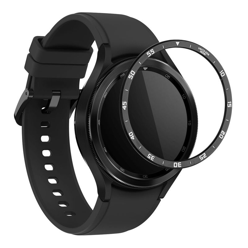 Laptop, Telefoane si Tablete - Wearables si gadgeturi - Wearables - Smartwatch-uri - Rama cadran Kwmobile pentru Samsung Galaxy Watch 6 Classic, Negru/Argintiu, Aluminiu, KWM000024TK001C - Infinity.ro