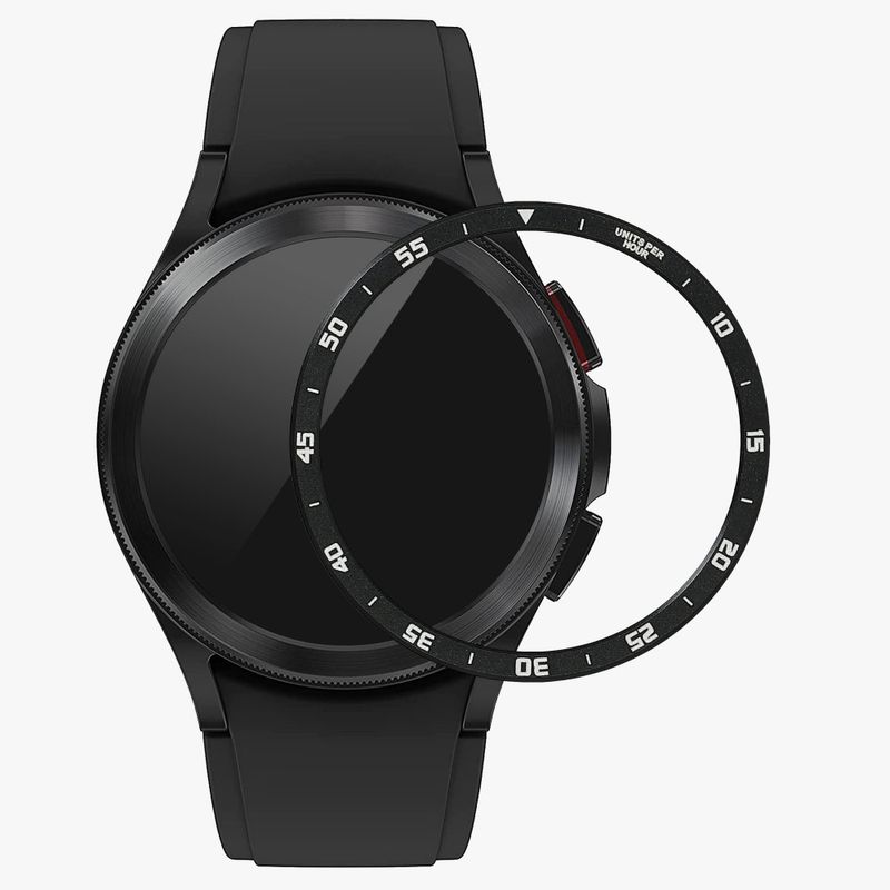 Laptop, Telefoane si Tablete - Wearables si gadgeturi - Wearables - Smartwatch-uri - Rama cadran Kwmobile pentru Samsung Galaxy Watch 6 Classic, Negru/Argintiu, Aluminiu, KWM000024TK001C - Infinity.ro