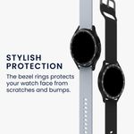 Laptop, Telefoane si Tablete - Wearables si gadgeturi - Wearables - Smartwatch-uri - Rama cadran Kwmobile pentru Samsung Galaxy Watch 6 Classic, Negru/Argintiu, Aluminiu, KWM000024TK001C - Infinity.ro