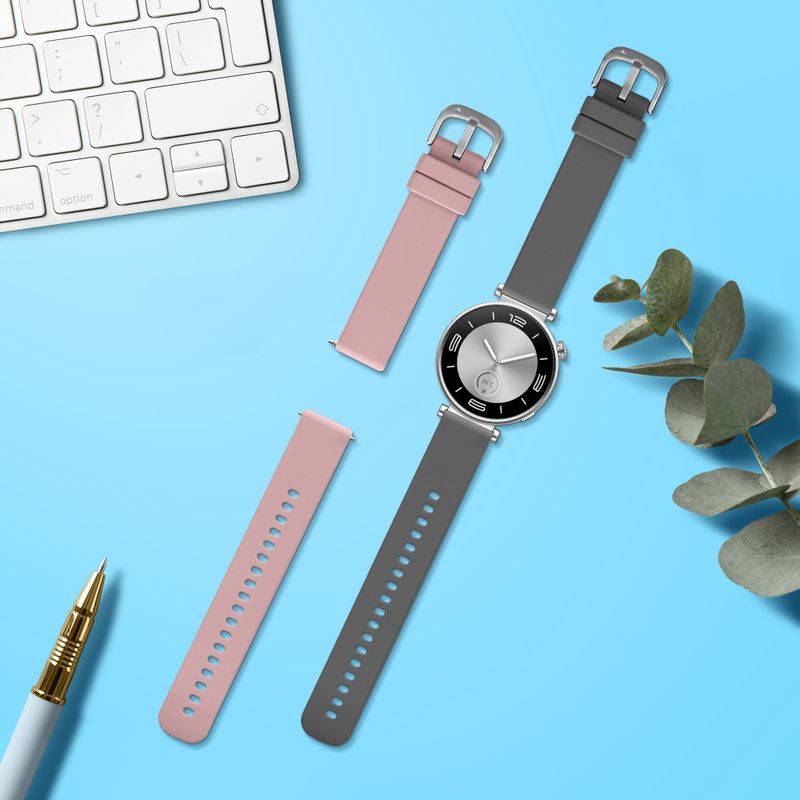 Laptop, Telefoane si Tablete - Wearables si gadgeturi - Wearables - Accesorii wearables - Set 2 Curele Kwmobile pentru Huawei Watch GT 4 (41mm), Gri/Roz, Silicon, KWM0000254B002C - Infinity.ro
