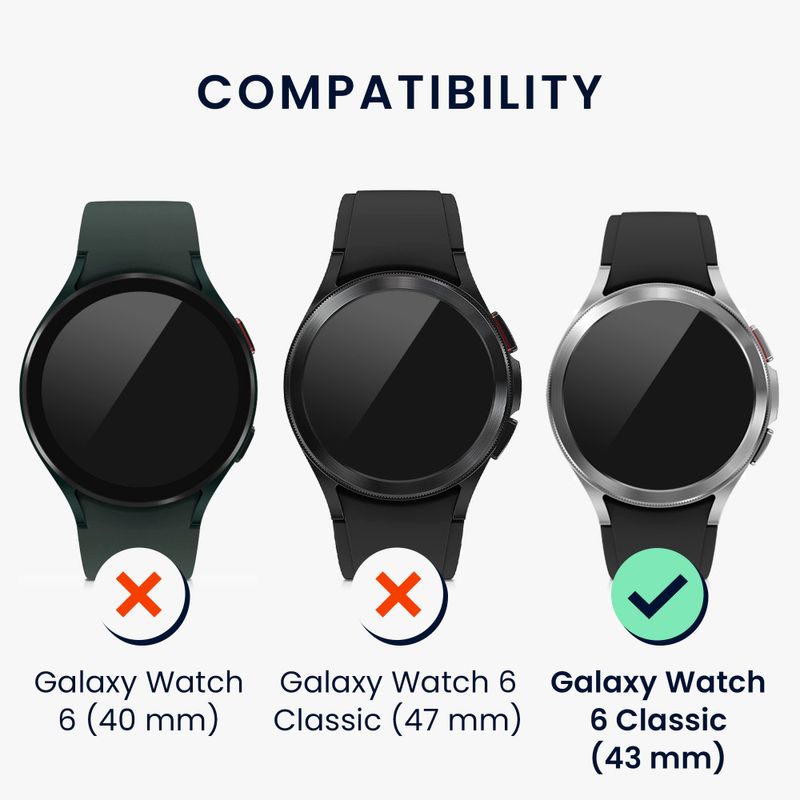 Laptop, Telefoane si Tablete - Wearables si gadgeturi - Wearables - Smartwatch-uri - Rama cadran Kwmobile pentru Samsung Galaxy Watch 6 Classic, Negru/Argintiu, Aluminiu, KWM000024TK001C - Infinity.ro