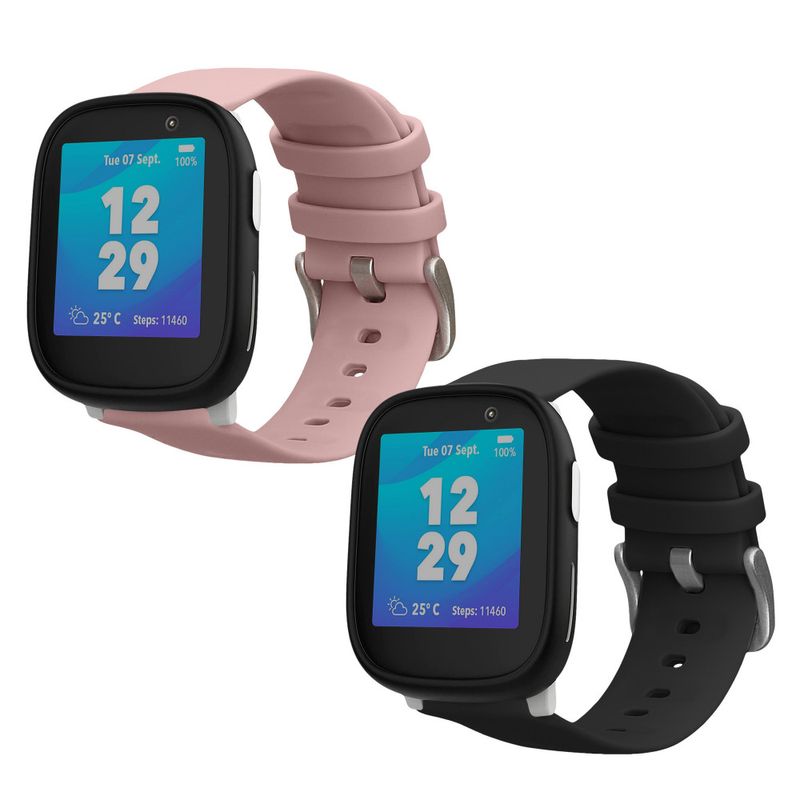 Laptop, Telefoane si Tablete - Wearables si gadgeturi - Wearables - Accesorii wearables - Set 2 Curele Kwmobile marime S pentru Xplora X6 Play, Negru/Roz, Silicon, KWM000024UB005C - Infinity.ro