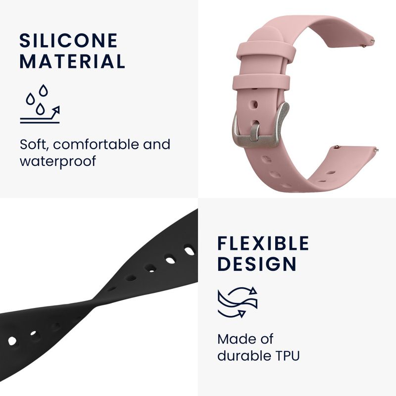 Laptop, Telefoane si Tablete - Wearables si gadgeturi - Wearables - Accesorii wearables - Set 2 Curele Kwmobile marime S pentru Xplora X6 Play, Negru/Roz, Silicon, KWM000024UB005C - Infinity.ro