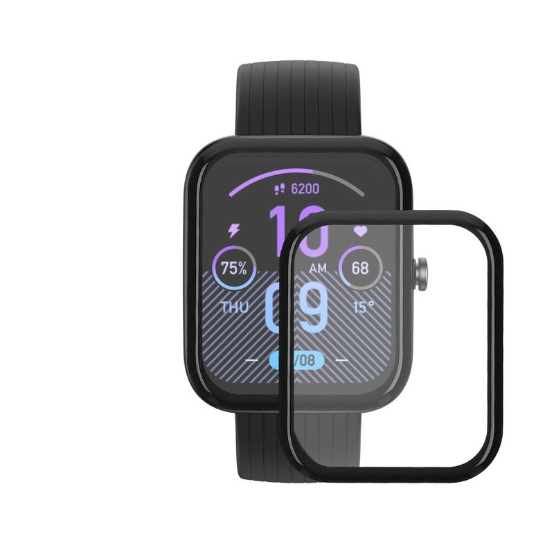 Laptop, Telefoane si Tablete - Wearables si gadgeturi - Wearables - Accesorii wearables - Set 2 Folii de protectie Kwmobile pentru Amazfit Bip 3 Pro, Transparent/Negru, Polimer, KWM000024VI001C - Infinity.ro
