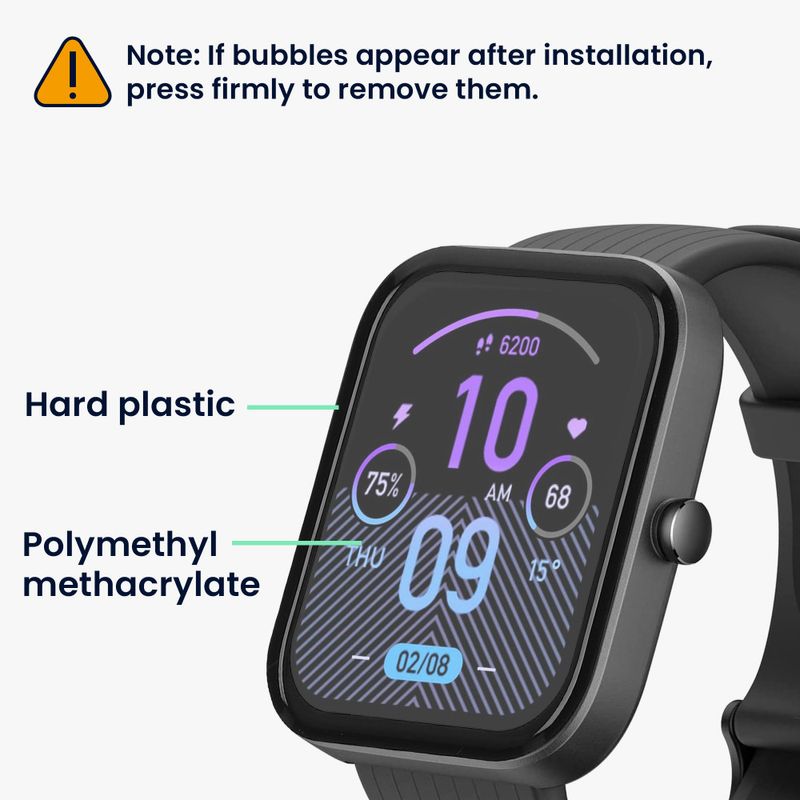 Laptop, Telefoane si Tablete - Wearables si gadgeturi - Wearables - Accesorii wearables - Set 2 Folii de protectie Kwmobile pentru Amazfit Bip 3 Pro, Transparent/Negru, Polimer, KWM000024VI001C - Infinity.ro
