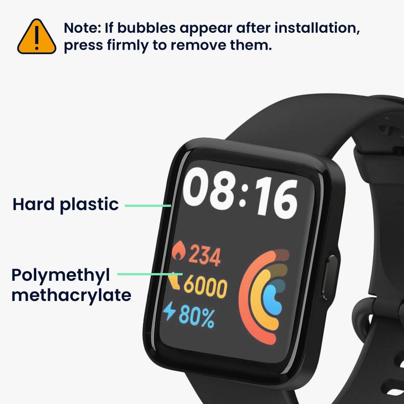 Laptop, Telefoane si Tablete - Wearables si gadgeturi - Wearables - Smartwatch-uri - Set 2 Folii de protectie Kwmobile pentru Xiaomi Redmi Watch 2 Lite, Transparent/Negru, Polimer, KWM000024WS001C - Infinity.ro