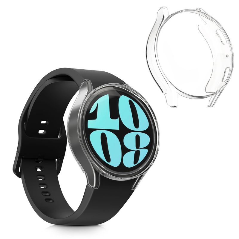 Laptop, Telefoane si Tablete - Wearables si gadgeturi - Wearables - Smartwatch-uri - Set 2 Huse Kwmobile pentru Samsung Galaxy Watch 6, Transparent, Silicon, KWM000024TH001C - Infinity.ro