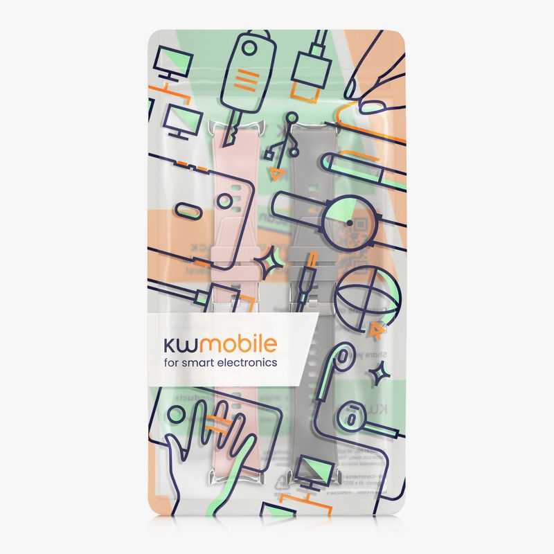 Laptop, Telefoane si Tablete - Wearables si gadgeturi - Wearables - Smartwatch-uri - Set 2 Curele Kwmobile pentru Google Pixel Watch 2/Pixel Watch, Multicolor/Roz, Silicon, KWM0000254I002C - Infinity.ro