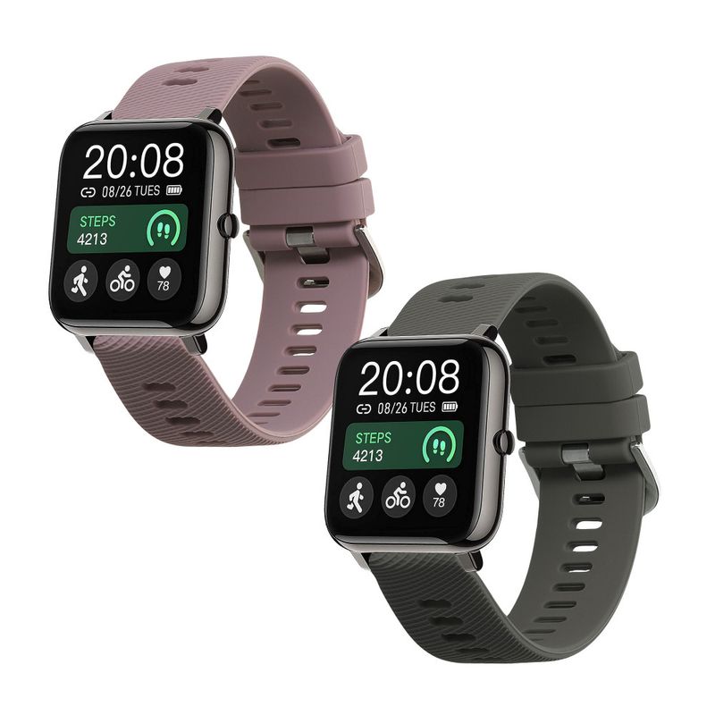 Laptop, Telefoane si Tablete - Wearables si gadgeturi - Wearables - Accesorii wearables - Set 2 Curele Kwmobile pentru Popglory P66, Multicolor/Mov, Silicon, KWM000024SZ002C - Infinity.ro