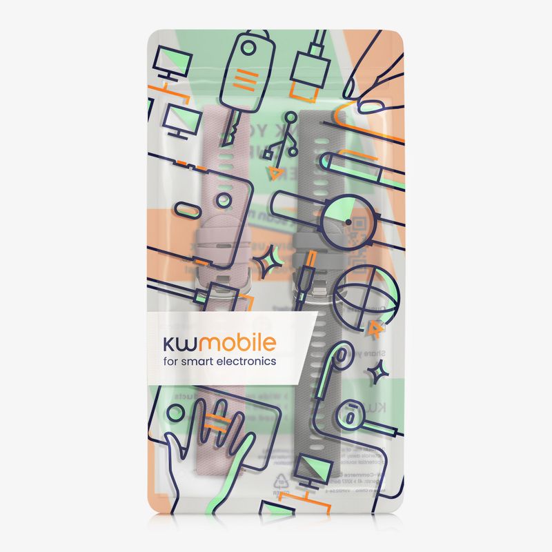 Laptop, Telefoane si Tablete - Wearables si gadgeturi - Wearables - Accesorii wearables - Set 2 Curele Kwmobile pentru Popglory P66, Multicolor/Mov, Silicon, KWM000024SZ002C - Infinity.ro