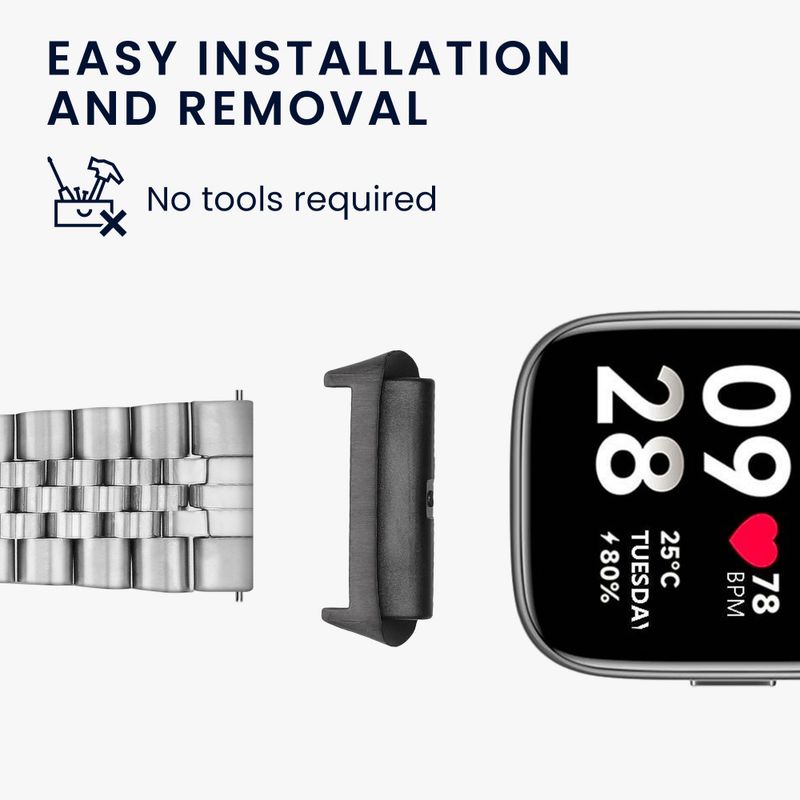 Laptop, Telefoane si Tablete - Wearables si gadgeturi - Wearables - Smartwatch-uri - Set 4 Adaptori prindere curea de 20 mm Kwmobile pentru Xiaomi Redmi Watch 3 Active, Argintiu/Negru, KWM0000253F001C - Infinity.ro