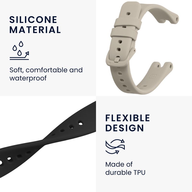 Laptop, Telefoane si Tablete - Wearables si gadgeturi - Wearables - Accesorii wearables - Set 2 Curele Kwmobile pentru Garmin Lily Sport, Negru/Bej, Silicon, KWM000018RG005C - Infinity.ro