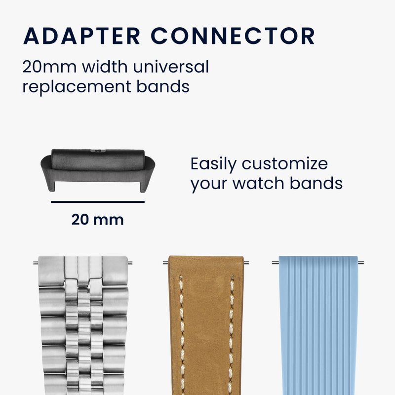 Laptop, Telefoane si Tablete - Wearables si gadgeturi - Wearables - Smartwatch-uri - Set 4 Adaptori prindere curea de 20 mm Kwmobile pentru Xiaomi Redmi Watch 3 Active, Argintiu/Negru, KWM0000253F001C - Infinity.ro