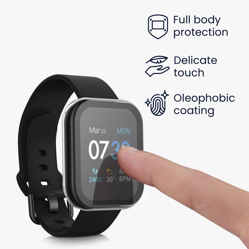 Laptop, Telefoane si Tablete - Wearables si gadgeturi - Wearables - Smartwatch-uri - Set 2 Huse Kwmobile cu sticla securizata pentru iTouch Air 3, Transparent/Negru, Plastic, KWM0000255Q001C - Infinity.ro
