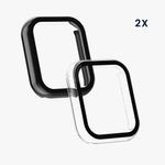Laptop, Telefoane si Tablete - Wearables si gadgeturi - Wearables - Smartwatch-uri - Set 2 Huse Kwmobile cu sticla securizata pentru iTouch Air 3, Transparent/Negru, Plastic, KWM0000255Q001C - Infinity.ro