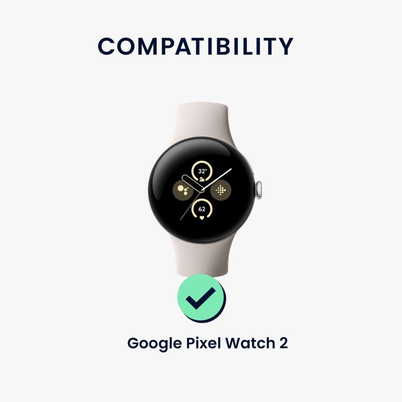 Laptop, Telefoane si Tablete - Wearables si gadgeturi - Wearables - Accesorii wearables - Set 4 Adaptori prindere curea de 20 mm Kwmobile pentru Google Pixel Watch 2, Argintiu/Negru, Otel, KWM0000255L001C - Infinity.ro