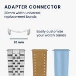 Laptop, Telefoane si Tablete - Wearables si gadgeturi - Wearables - Accesorii wearables - Set 4 Adaptori prindere curea de 20 mm Kwmobile pentru Google Pixel Watch 2, Argintiu/Negru, Otel, KWM0000255L001C - Infinity.ro