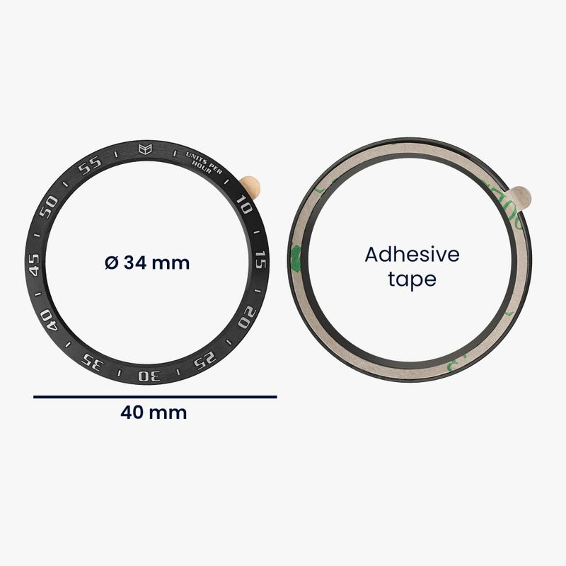 Laptop, Telefoane si Tablete - Wearables si gadgeturi - Wearables - Smartwatch-uri - Rama cadran Kwmobile pentru Samsung Galaxy Watch 5, Negru/Argintiu, Aluminiu, KWM0000258Z001C - Infinity.ro