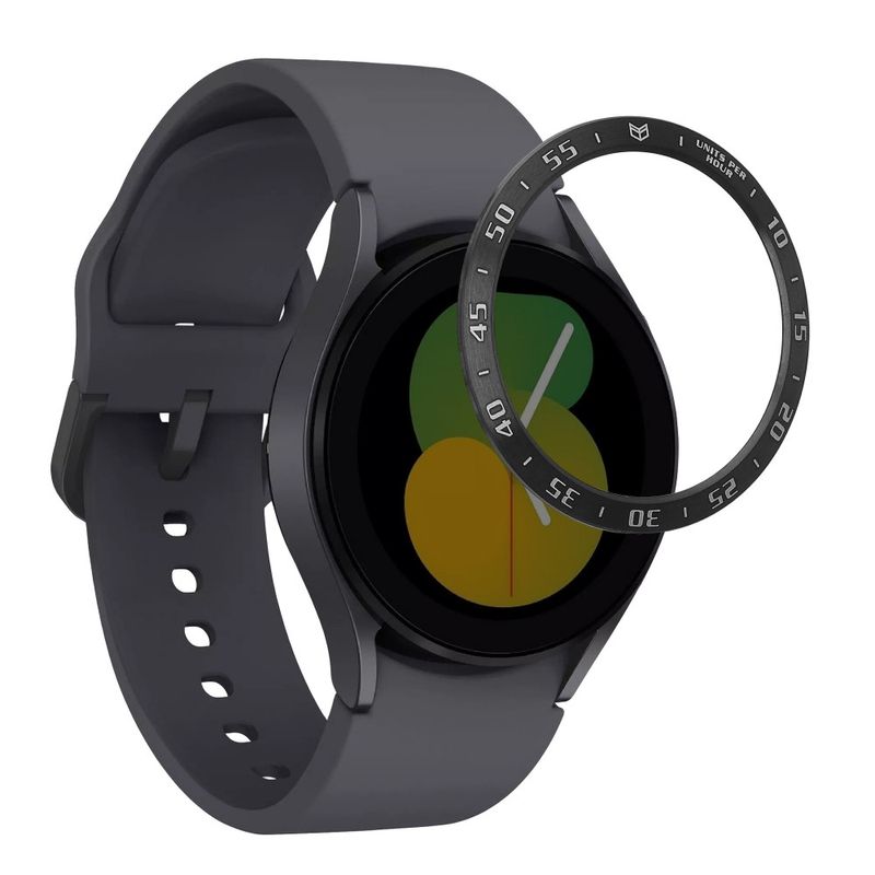 Laptop, Telefoane si Tablete - Wearables si gadgeturi - Wearables - Smartwatch-uri - Rama cadran Kwmobile pentru Samsung Galaxy Watch 5, Negru/Argintiu, Aluminiu, KWM0000258Z001C - Infinity.ro