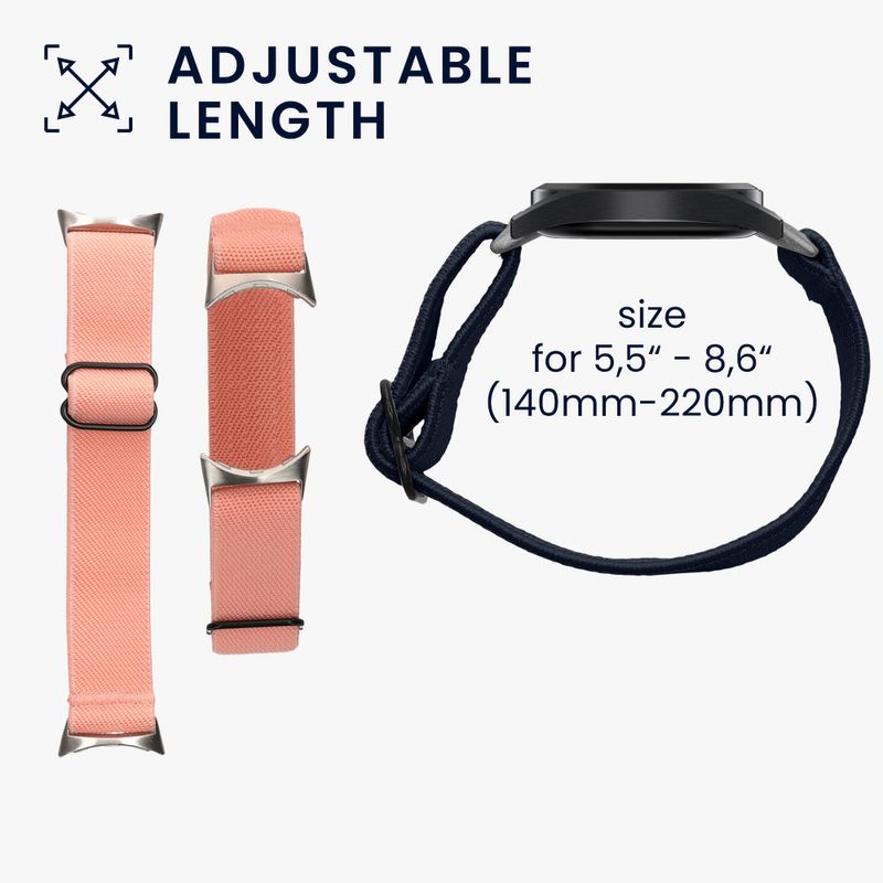 Laptop, Telefoane si Tablete - Wearables si gadgeturi - Wearables - Smartwatch-uri - Set 2 Curele Kwmobile pentru Google Pixel Watch 2/Pixel Watch, Albastru inchis/Roz, Nylon, KWM000025BF002C - Infinity.ro