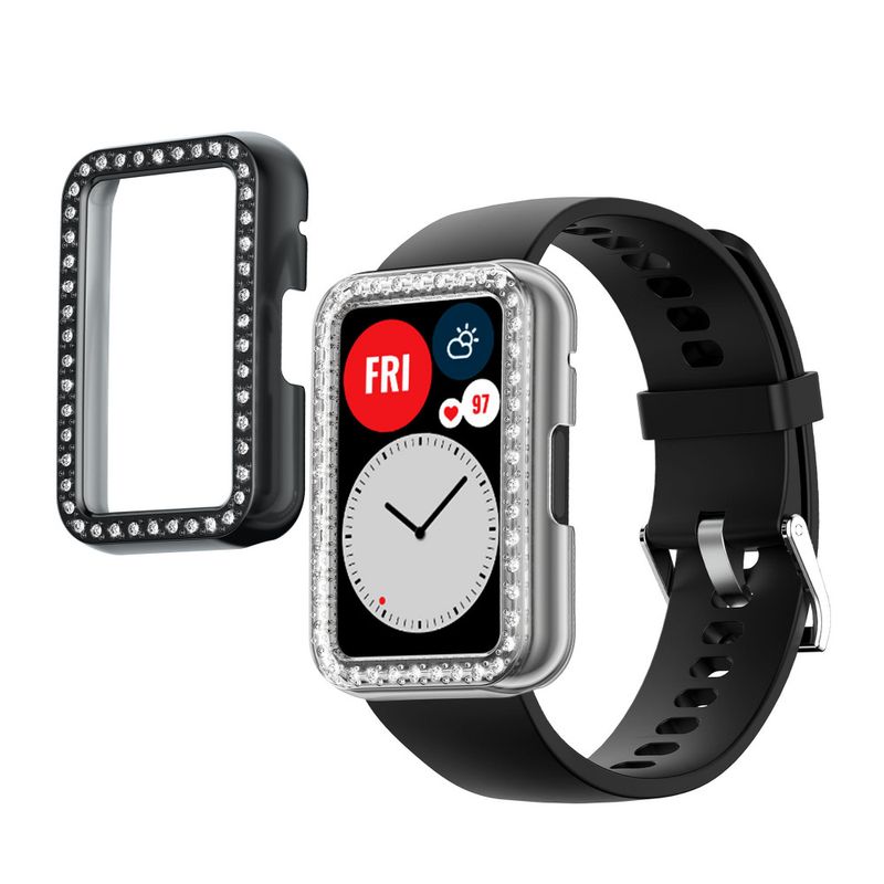 Laptop, Telefoane si Tablete - Wearables si gadgeturi - Wearables - Accesorii wearables - Set 2 Huse Kwmobile pentru Huawei Watch Fit, Transparent/Negru, Plastic, KWM000024ZO001C - Infinity.ro