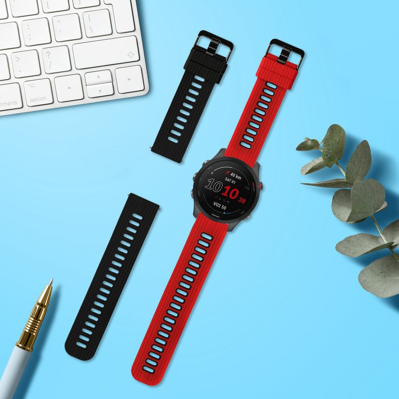 Laptop, Telefoane si Tablete - Wearables si gadgeturi - Wearables - Accesorii wearables - Set 2 Curele Kwmobile pentru Garmin Forerunner 255, Multicolor, Silicon, KWM000024TY001C - Infinity.ro