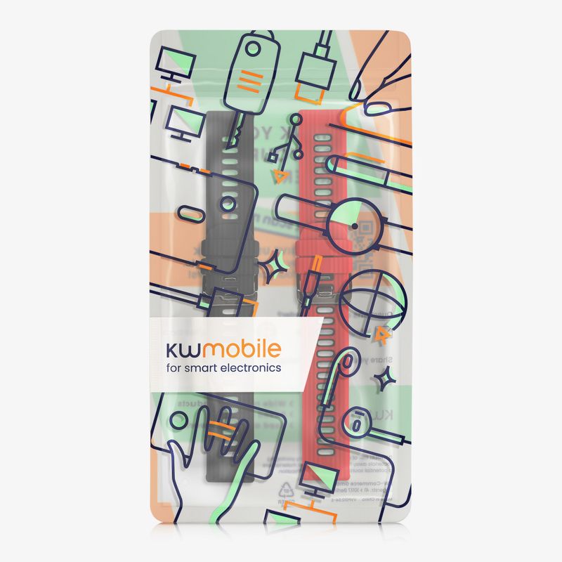 Laptop, Telefoane si Tablete - Wearables si gadgeturi - Wearables - Accesorii wearables - Set 2 Curele Kwmobile pentru Garmin Forerunner 255, Multicolor, Silicon, KWM000024TY001C - Infinity.ro