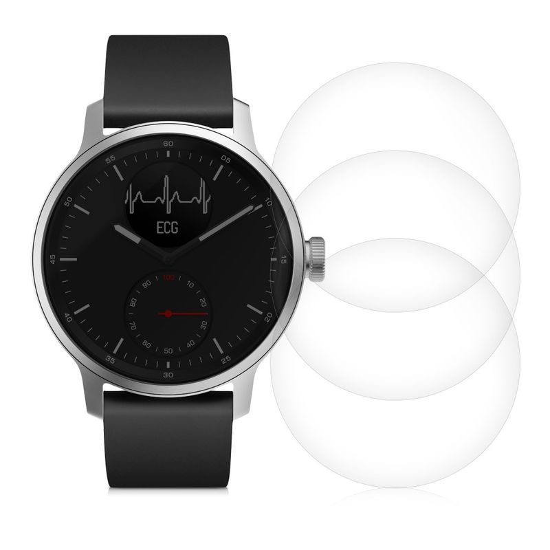 Laptop, Telefoane si Tablete - Wearables si gadgeturi - Wearables - Accesorii wearables - Set 3 Folii protectie pentru Withings Scanwatch 42mm, Kwmobile, Transparent, Silicon, 59431.1 - Infinity.ro