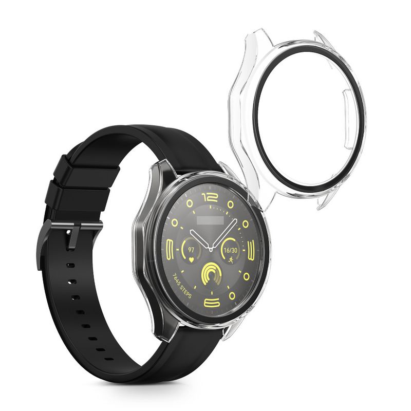 Laptop, Telefoane si Tablete - Wearables si gadgeturi - Wearables - Smartwatch-uri - Set 2 Huse Kwmobile cu sticla securizata pentru Huawei Watch GT 4 (46mm), Transparent, Plastic, KWM0000254O001C - Infinity.ro