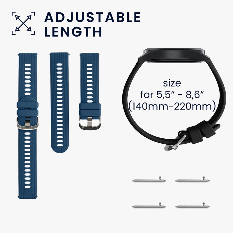 Laptop, Telefoane si Tablete - Wearables si gadgeturi - Wearables - Accesorii wearables - Set 2 Curele Kwmobile pentru Popglory P66, Negru/Albastru, Silicon, KWM000024SZ001C - Infinity.ro