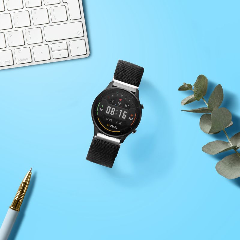 Laptop, Telefoane si Tablete - Wearables si gadgeturi - Wearables - Smartwatch-uri - Curea Kwmobile pentru Xiaomi Mi Watch Color Sport/S1 Active, Negru, Nylon, KWM000024YA001C - Infinity.ro