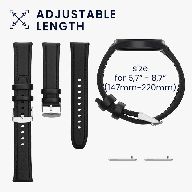 Laptop, Telefoane si Tablete - Wearables si gadgeturi - Wearables - Accesorii wearables - Curea Kwmobile pentru Huawei Watch GT 3/Watch GT 2/Watch GT, Negru, Piele naturala, KWM000013PG003C - Infinity.ro