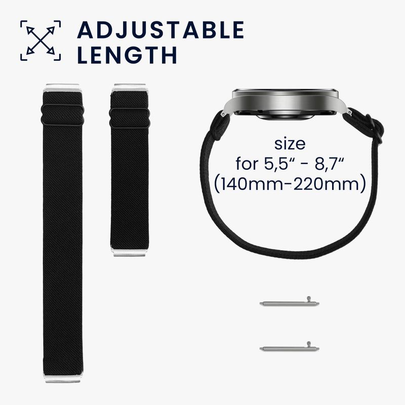 Laptop, Telefoane si Tablete - Wearables si gadgeturi - Wearables - Smartwatch-uri - Curea Kwmobile pentru Xiaomi Mi Watch Color Sport/S1 Active, Negru, Nylon, KWM000024YA001C - Infinity.ro