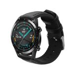 Laptop, Telefoane si Tablete - Wearables si gadgeturi - Wearables - Accesorii wearables - Curea Kwmobile pentru Huawei Watch GT 3/Watch GT 2/Watch GT, Negru, Piele naturala, KWM000013PG003C - Infinity.ro