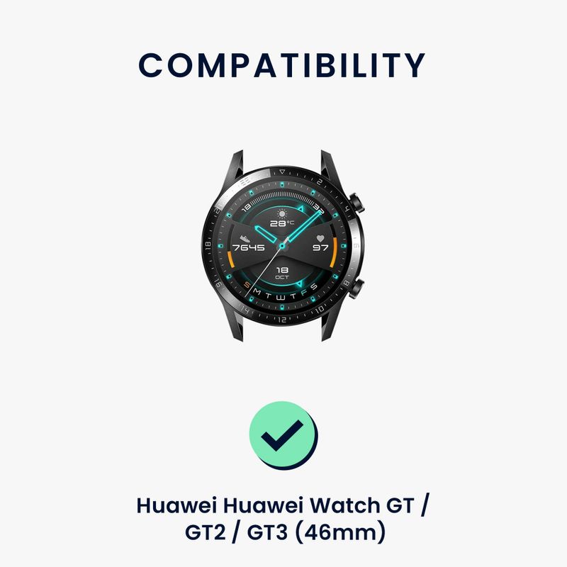 Laptop, Telefoane si Tablete - Wearables si gadgeturi - Wearables - Accesorii wearables - Curea Kwmobile pentru Huawei Watch GT 3/Watch GT 2/Watch GT, Negru, Piele naturala, KWM000013PG003C - Infinity.ro