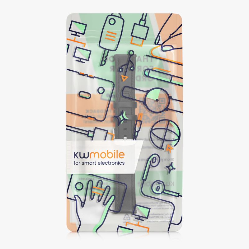 Laptop, Telefoane si Tablete - Wearables si gadgeturi - Wearables - Accesorii wearables - Curea Kwmobile pentru Huawei Watch GT 3/Watch GT 2/Watch GT, Negru, Piele naturala, KWM000013PG003C - Infinity.ro