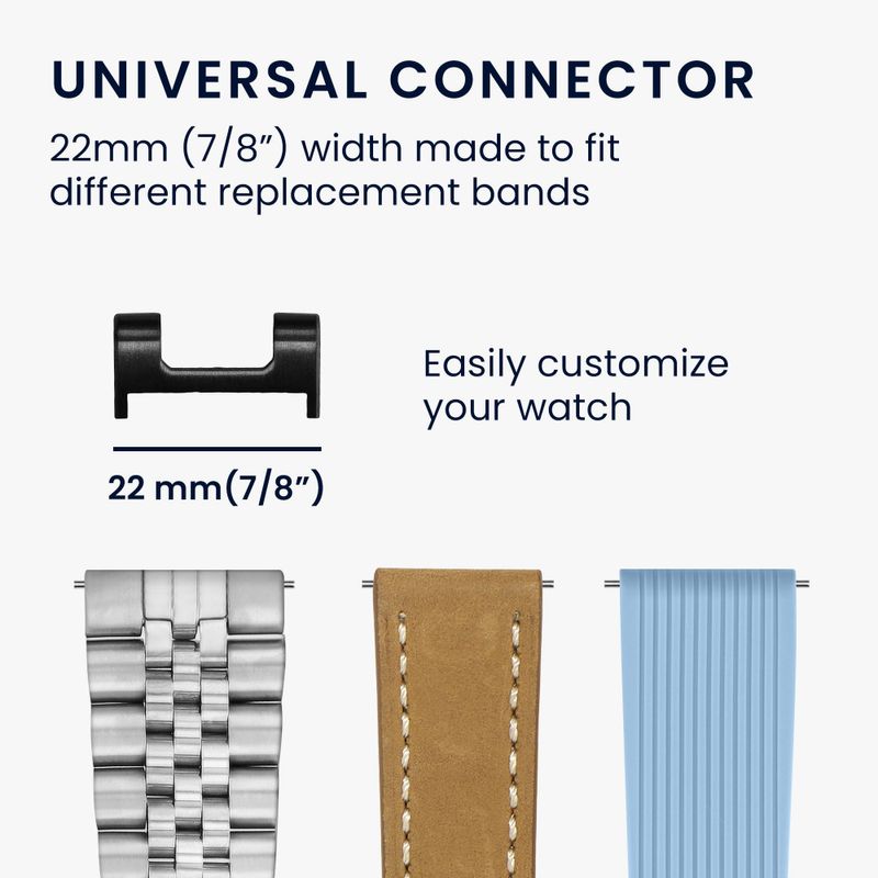 Laptop, Telefoane si Tablete - Wearables si gadgeturi - Wearables - Smartwatch-uri - Set 4 Adaptori prindere curea de 22 mm Kwmobile pentru Amazfit T-Rex, Argintiu/Negru, Otel, KWM0000255J001C - Infinity.ro