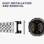 Laptop, Telefoane si Tablete - Wearables si gadgeturi - Wearables - Smartwatch-uri - Set 4 Adaptori prindere curea de 22 mm Kwmobile pentru Amazfit T-Rex, Argintiu/Negru, Otel, KWM0000255J001C - Infinity.ro