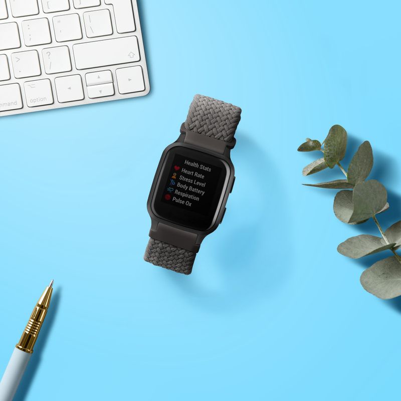 Laptop, Telefoane si Tablete - Wearables si gadgeturi - Wearables - Smartwatch-uri - Curea Kwmobile pentru Garmin Venu Sq 2 Music, Gri, Nylon, KWM0000250E005C - Infinity.ro