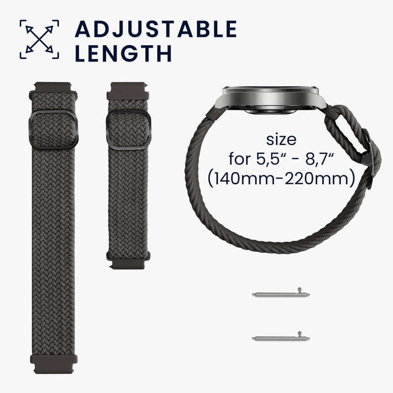 Laptop, Telefoane si Tablete - Wearables si gadgeturi - Wearables - Smartwatch-uri - Curea Kwmobile pentru Garmin Venu Sq 2 Music, Gri, Nylon, KWM0000250E005C - Infinity.ro