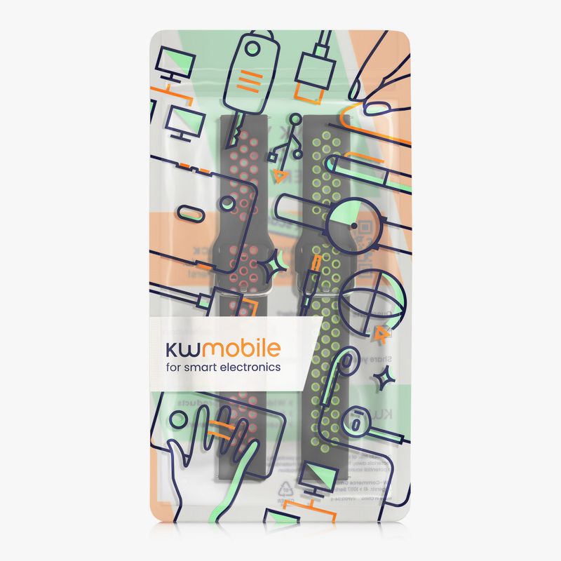 Laptop, Telefoane si Tablete - Wearables si gadgeturi - Wearables - Accesorii wearables - Set 2 Curele Kwmobile pentru Amazfit Bip 5/GTR 4, Multicolor, Silicon, KWM000024YU003C - Infinity.ro