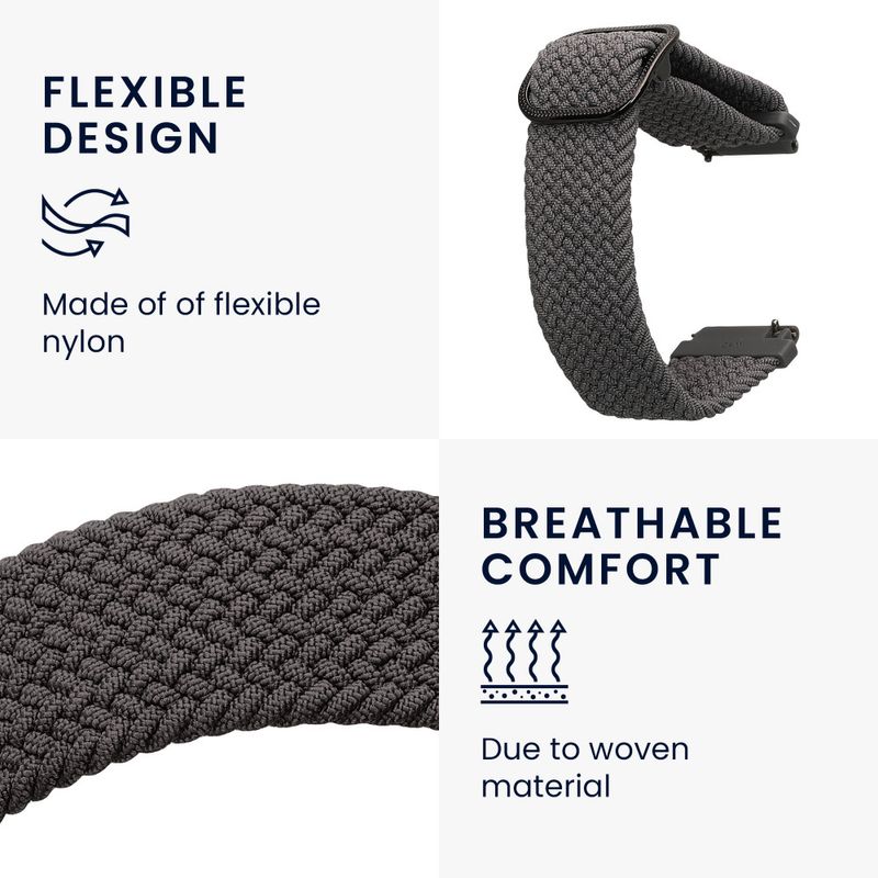 Laptop, Telefoane si Tablete - Wearables si gadgeturi - Wearables - Smartwatch-uri - Curea Kwmobile pentru Garmin Venu Sq 2 Music, Gri, Nylon, KWM0000250E005C - Infinity.ro