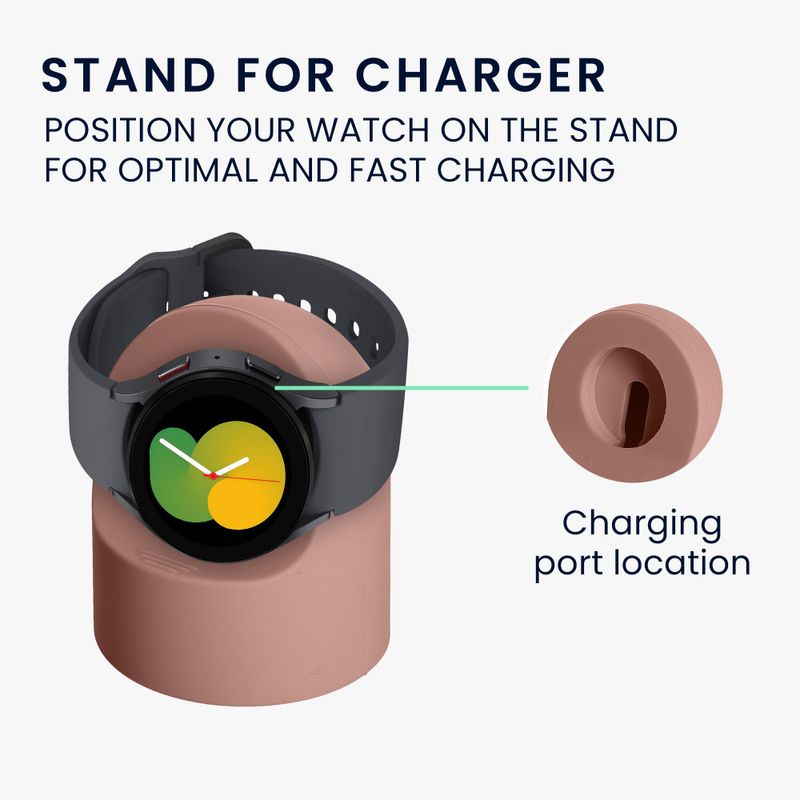 Laptop, Telefoane si Tablete - Wearables si gadgeturi - Wearables - Smartwatch-uri - Docking stand Kwmobile pentru Samsung Galaxy Watch 5, Roz deschis, Silicon, KWM0000257A002C - Infinity.ro
