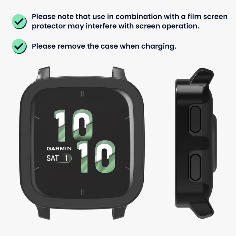 Laptop, Telefoane si Tablete - Wearables si gadgeturi - Wearables - Accesorii wearables - Set 2 Huse Kwmobile cu sticla securizata pentru Garmin Venu Sq 2 Music, Negru/Verde, Plastic, KWM000024ZF004C - Infinity.ro