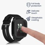 Laptop, Telefoane si Tablete - Wearables si gadgeturi - Wearables - Accesorii wearables - Set 2 Huse Kwmobile cu sticla securizata pentru Garmin Venu Sq 2 Music, Negru/Verde, Plastic, KWM000024ZF004C - Infinity.ro
