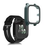 Laptop, Telefoane si Tablete - Wearables si gadgeturi - Wearables - Accesorii wearables - Set 2 Huse Kwmobile cu sticla securizata pentru Garmin Venu Sq 2 Music, Negru/Verde, Plastic, KWM000024ZF004C - Infinity.ro